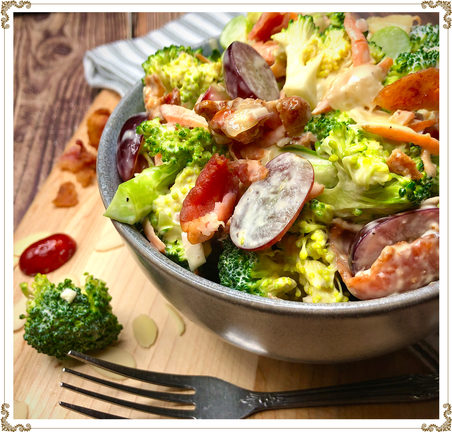 Recette de Salade de brocolis sans gluten et sans produits laitiers de Cuisine l'Angélique.