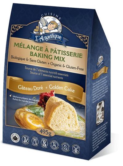 Emballage du Gâteau doré sans gluten de Cuisine l'Angélique